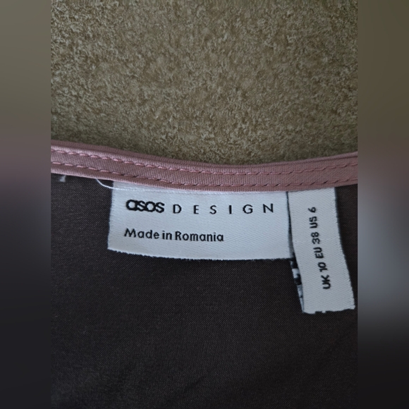 ASOS Mauve Satin Blouse with Puff Sleeves - Picture 5 of 7